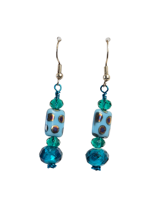 Pretty in Blue Lampwork Earrings