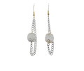 Clear Crackle Glass Dangle Earrings