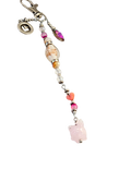 Pink Pig Purse Charm – Glass Pig, Heart & Bead Bag Dangle