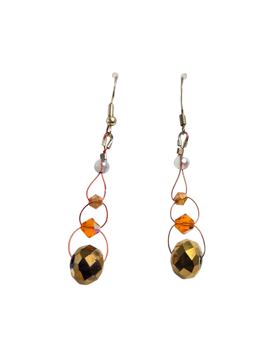 Gold & Crystal Loop Earrings