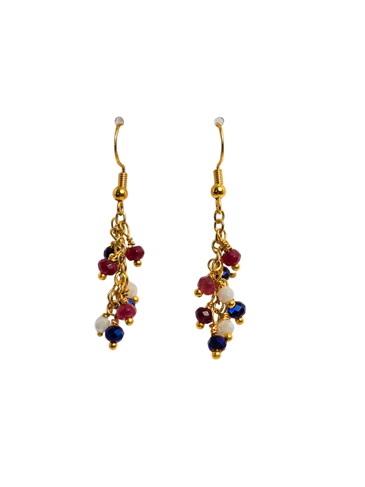 Patriotic Cha-Cha Beaded Earrings