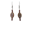 Gold Stone Glass Bead Dangle Earrings