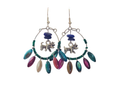 Terrier Hoop Dangle Earrings with Shell Beads