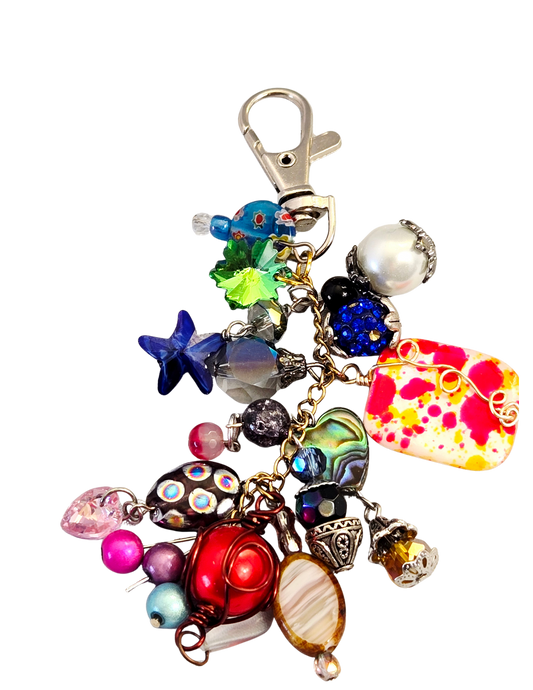 Cha-Cha Purse Charm – Colorful Beaded Bag Dangle