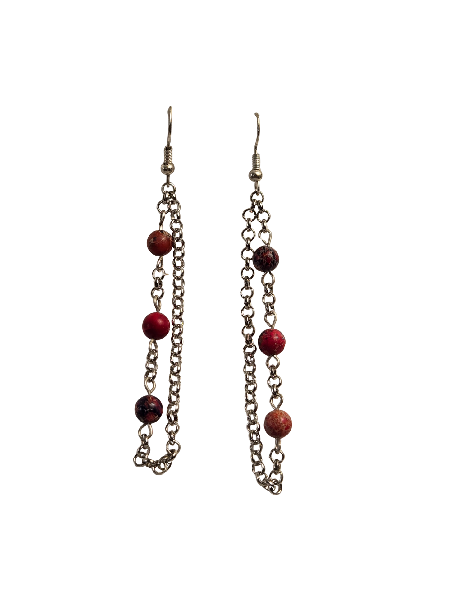 Beaded Chain Loop Drop Earrings