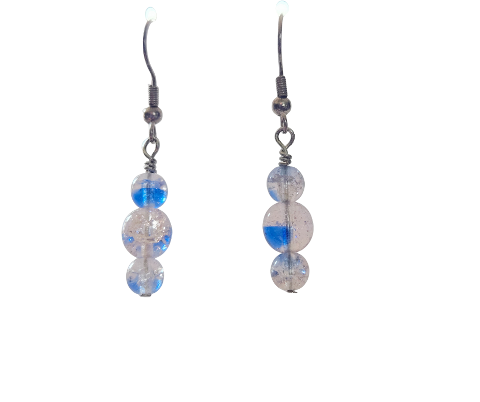 Crackle Bead Drop Earrings