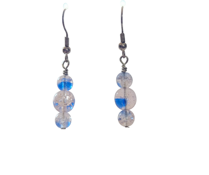 Crackle Bead Drop Earrings