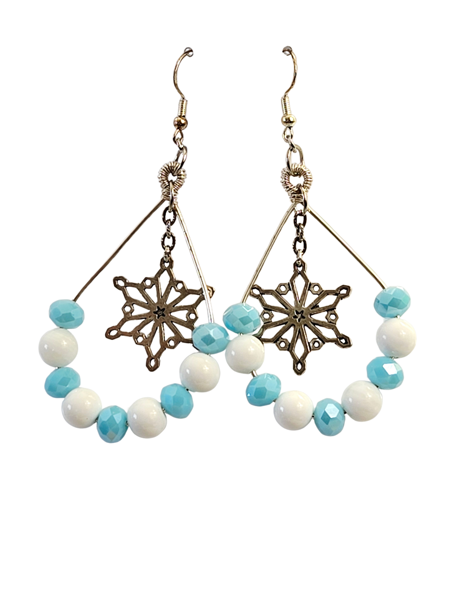 Snowflake Crystal Hoop Earrings