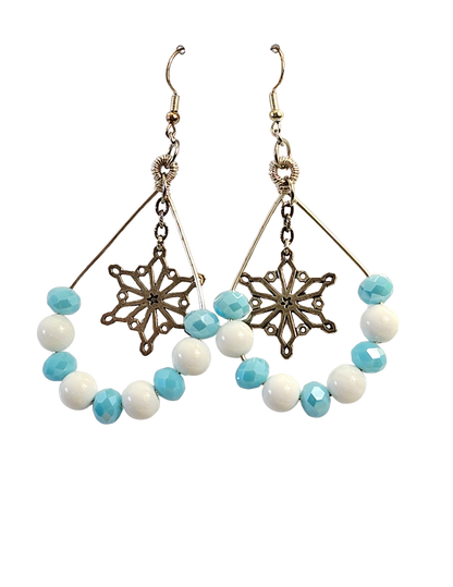 Snowflake Crystal Hoop Earrings
