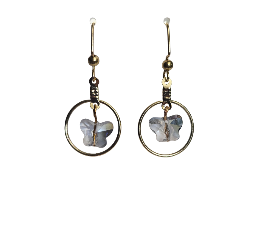 Butterfly Hoop Earrings