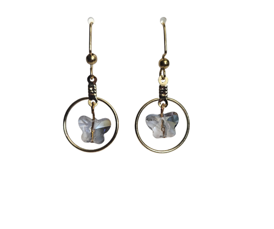 Butterfly Hoop Earrings