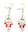 Angel & AB Crystal Heart Dangle Earrings – Silver Teardrop Handcrafted Boho Drops