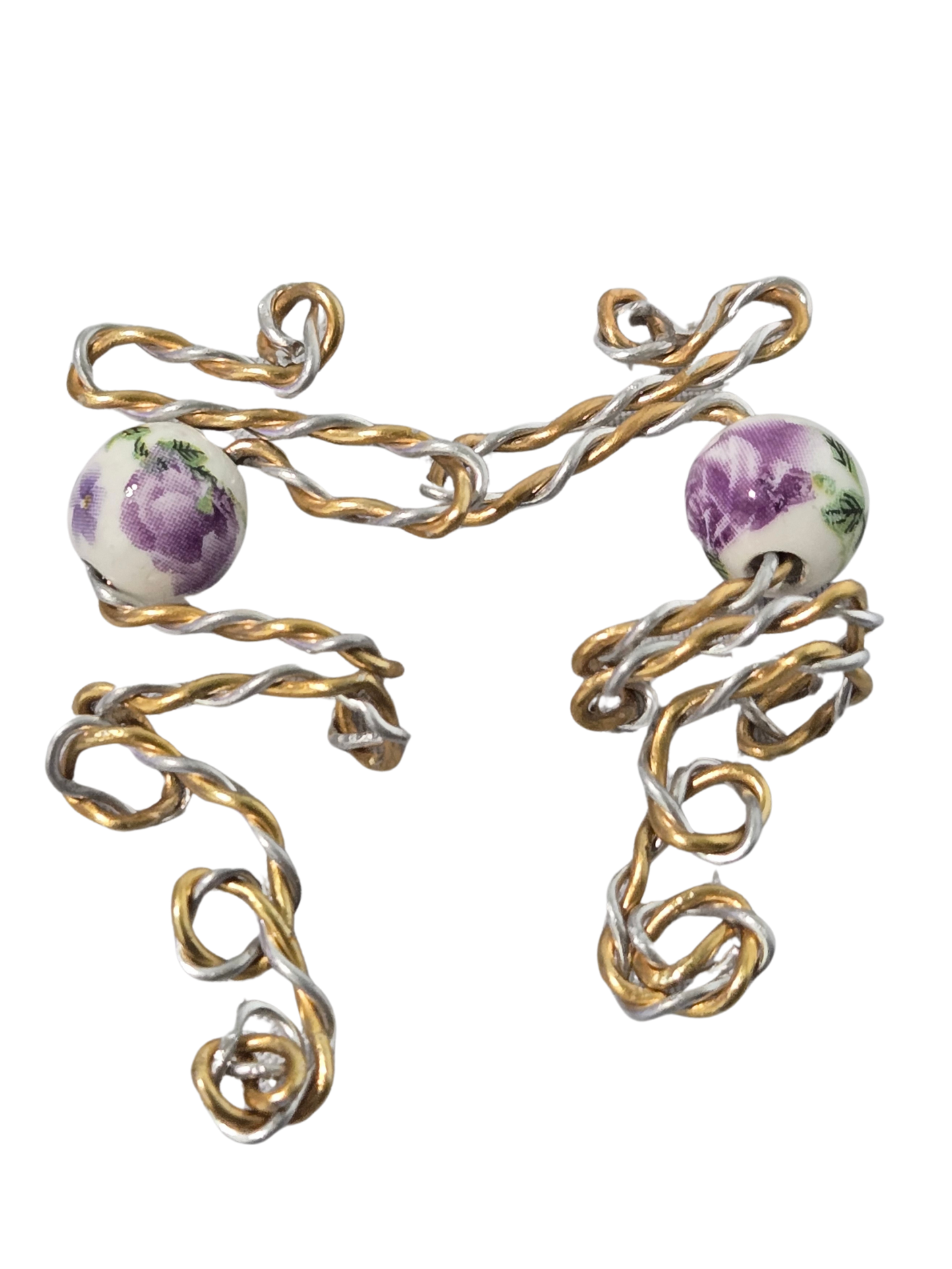 Single Rose Bead Ear Cuff