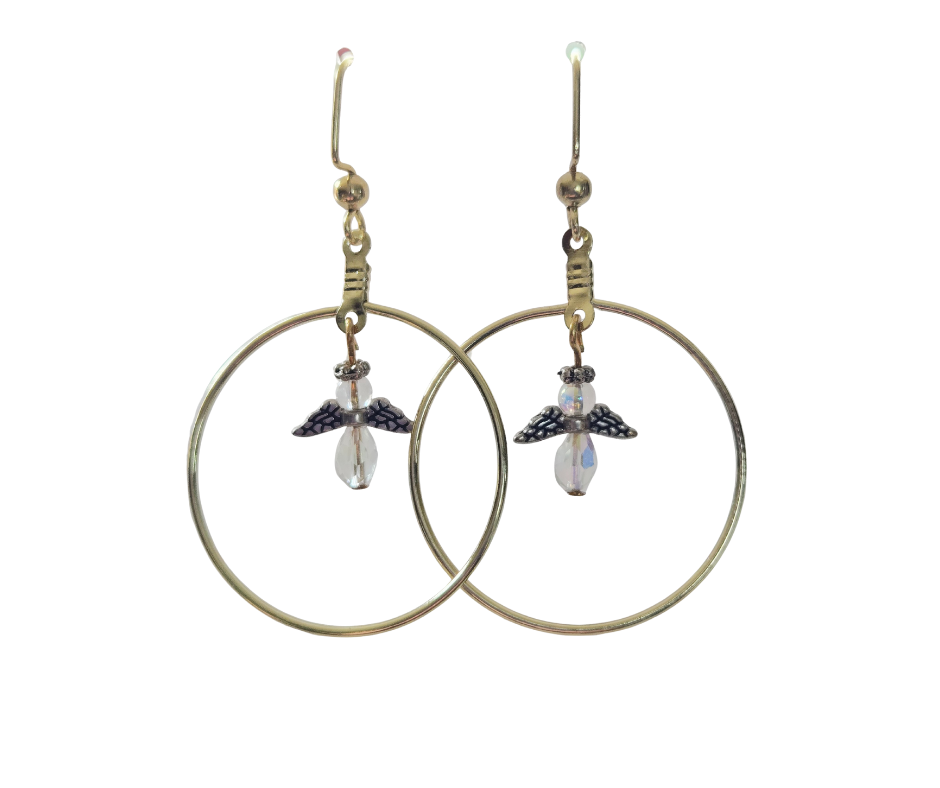 Looped Angel Dangle Earrings