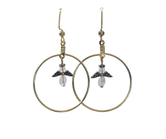 Looped Angel Dangle Earrings
