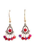 Pendientes colgantes de lágrima rojos AB Flash – Plata hechos a mano