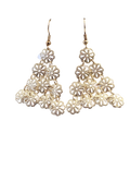 Silver Bead Cap Drop Earrings
