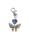 Butterfly Purse Charm – Abalone Heart & 3D Butterfly Bag Dangle