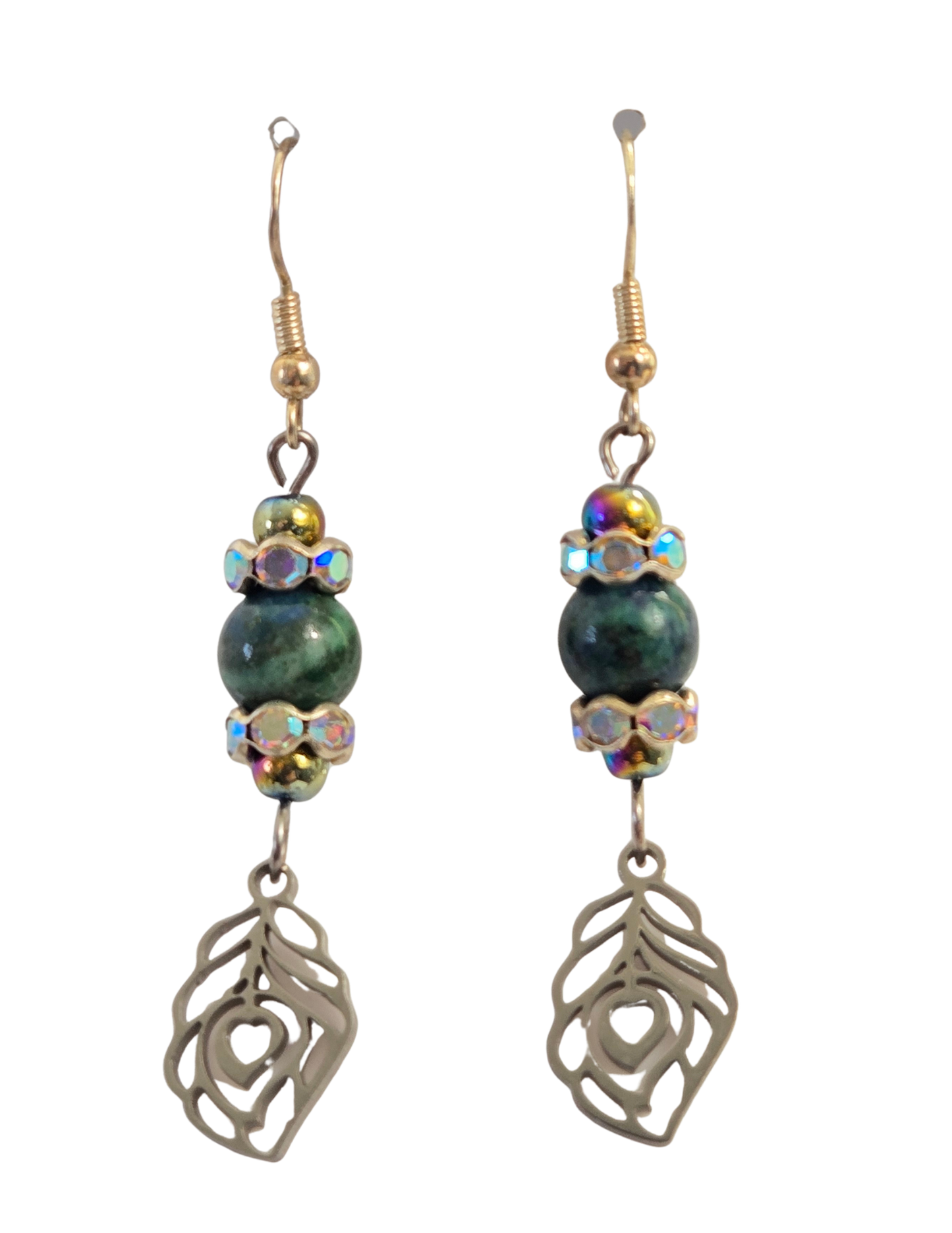 Aretes Colgantes de Lapislázuli y Pluma de Pavo Real – Plata Hechos a Mano