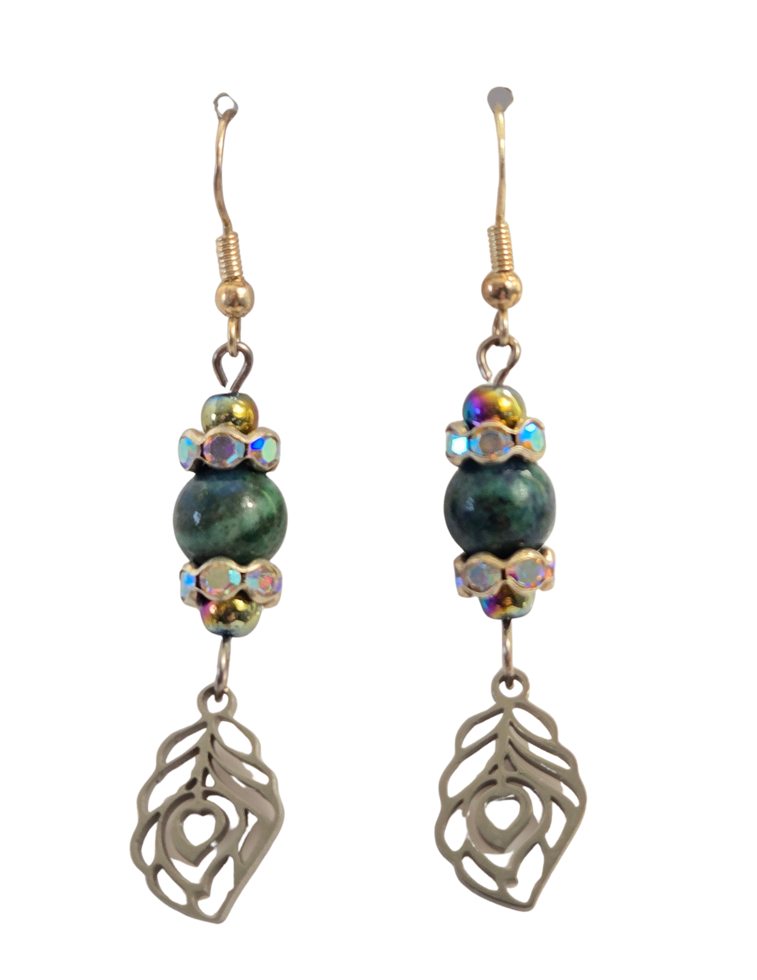 Aretes Colgantes de Lapislázuli y Pluma de Pavo Real – Plata Hechos a Mano