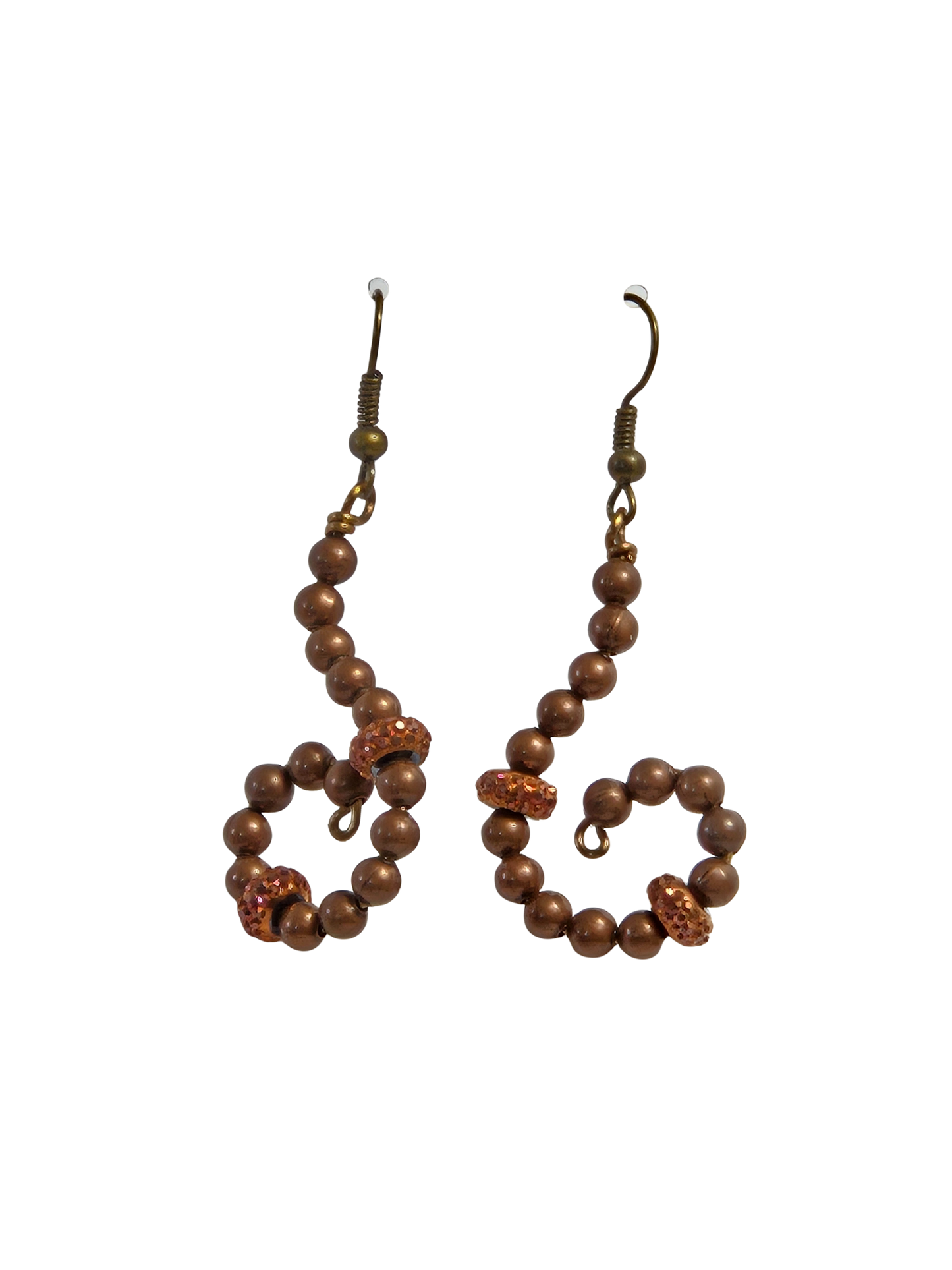Antique Copper Spiral Drop Earrings