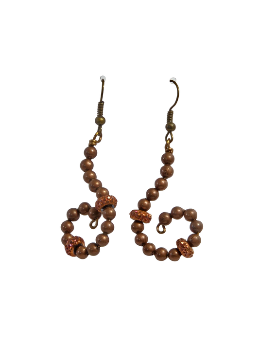 Antique Copper Spiral Drop Earrings