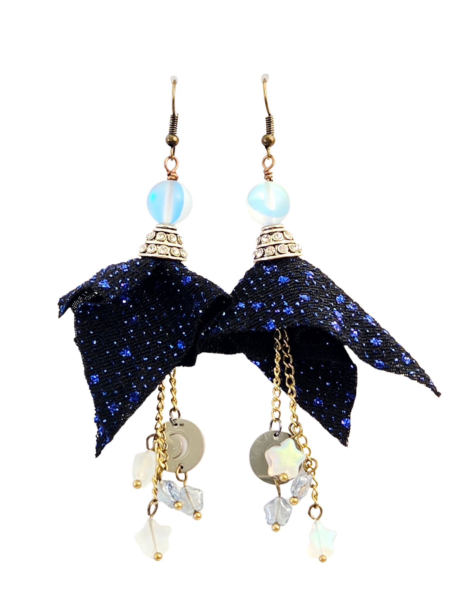 Pendientes colgantes de sirena y estrella del cielo nocturno