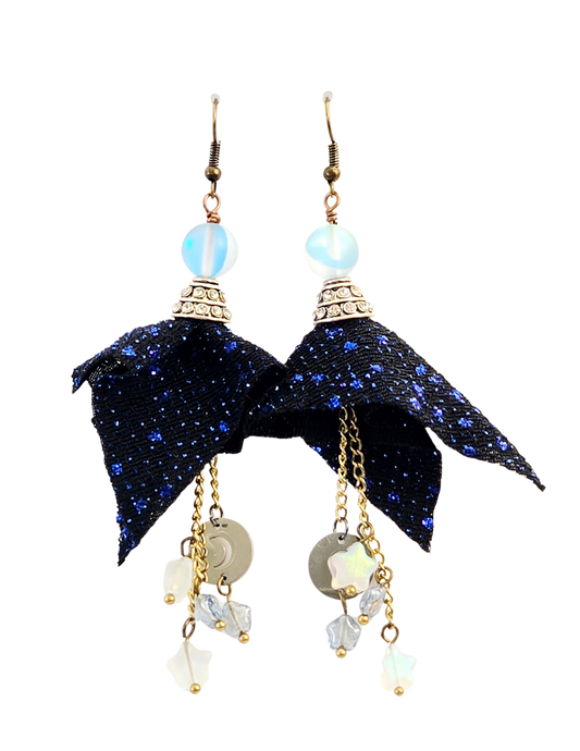 Pendientes colgantes de sirena y estrella del cielo nocturno