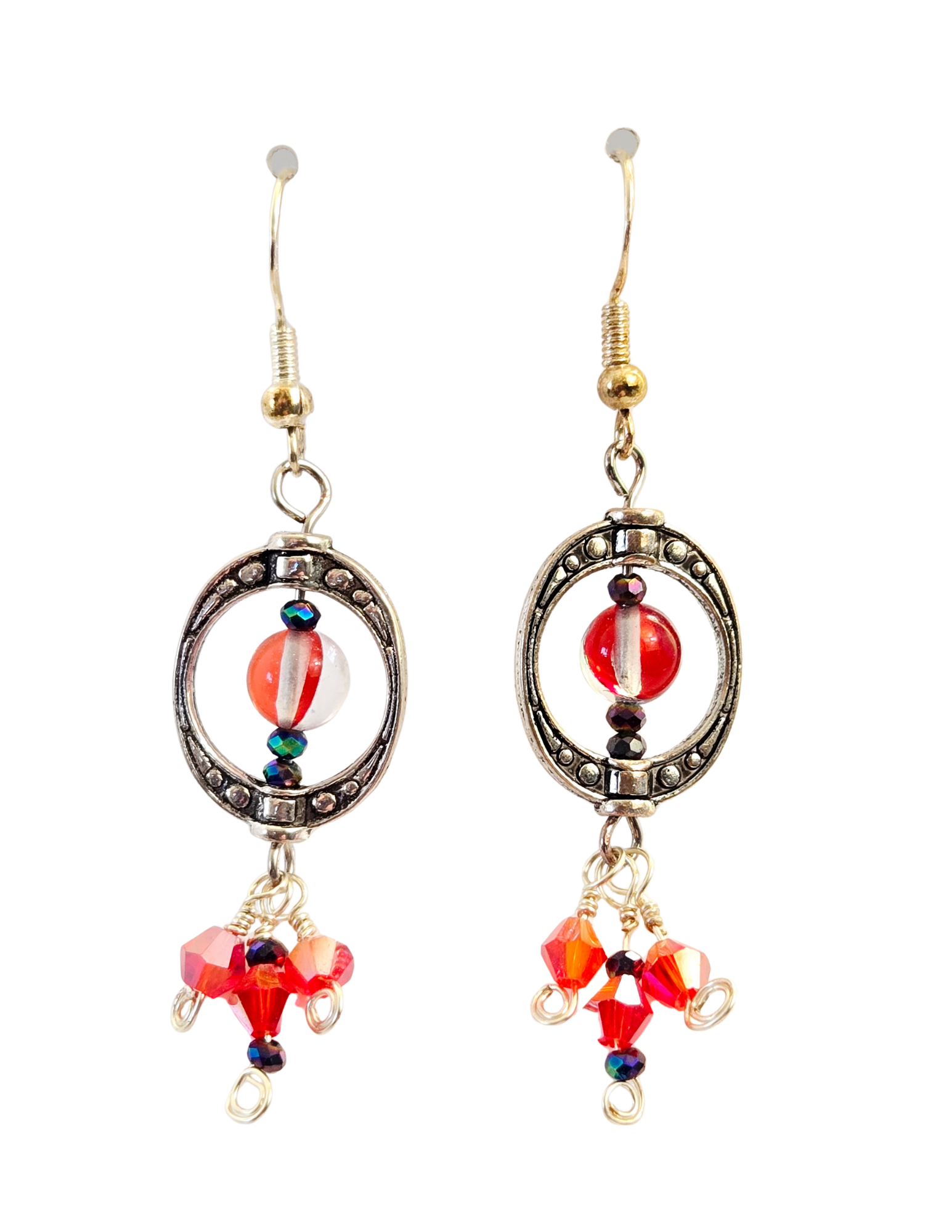 Mermaid Bead Encircled Dangle Drop Earrings