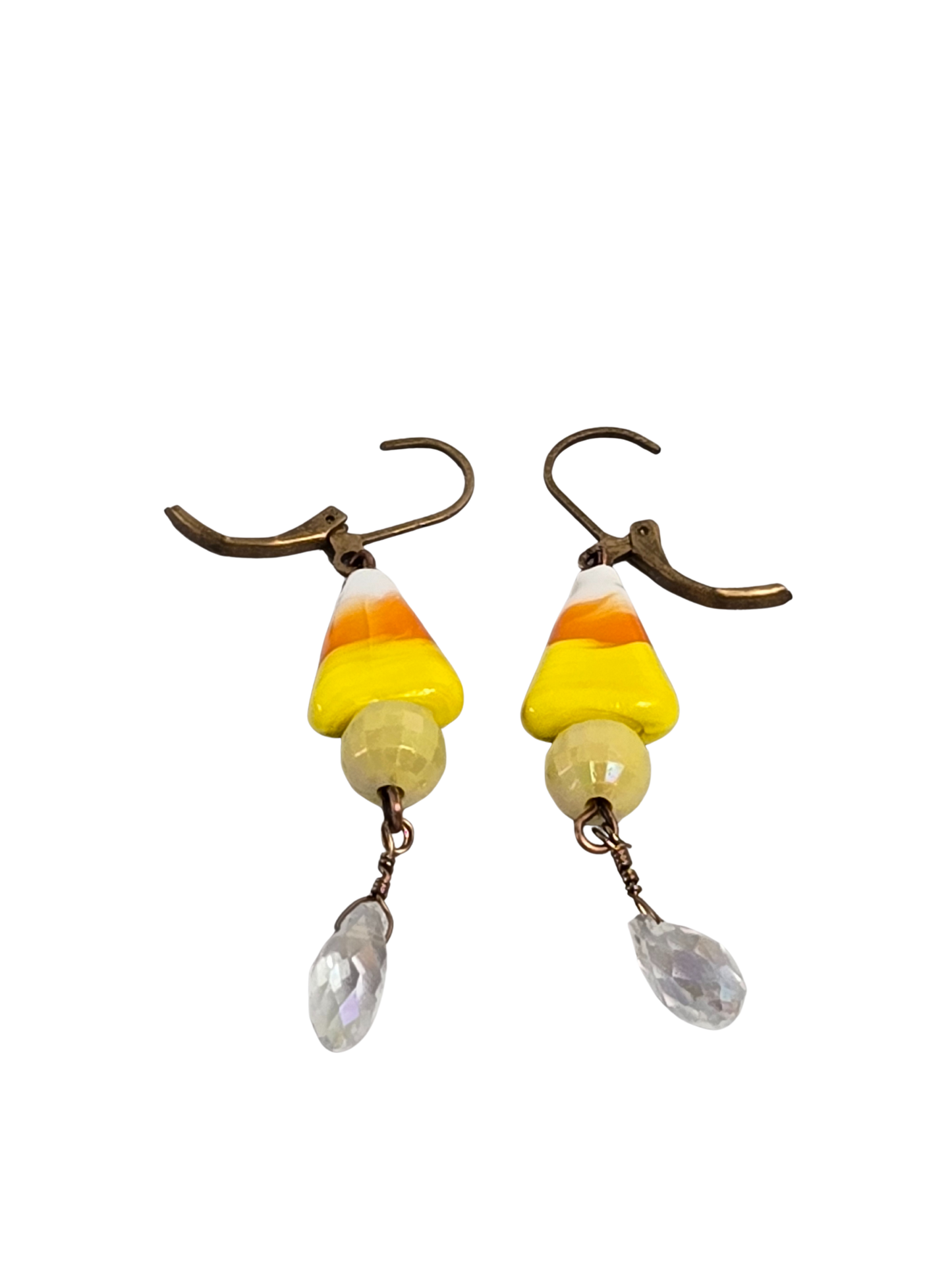 Festive Candy Corn Halloween Drop Earrings