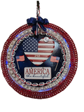 Handmade Patriotic Wreath with LED Lights – America the Beautiful