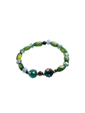 Green Wire-Wrapped Bangle Bracelet | Handmade Stacking Summer Jewelry
