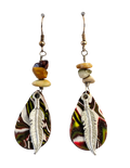 Polymer Clay & Silver Feather Earrings with Mookie Gemstones