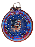 Handmade Patriotic Wreath – 13 Stars First Flag with LED Lights