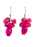 Pink Cha Cha & Cat Eye Bead Drop Earrings