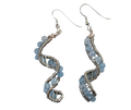 Wire-Wrapped Spiral Earrings | Glass Bead Boho Drops