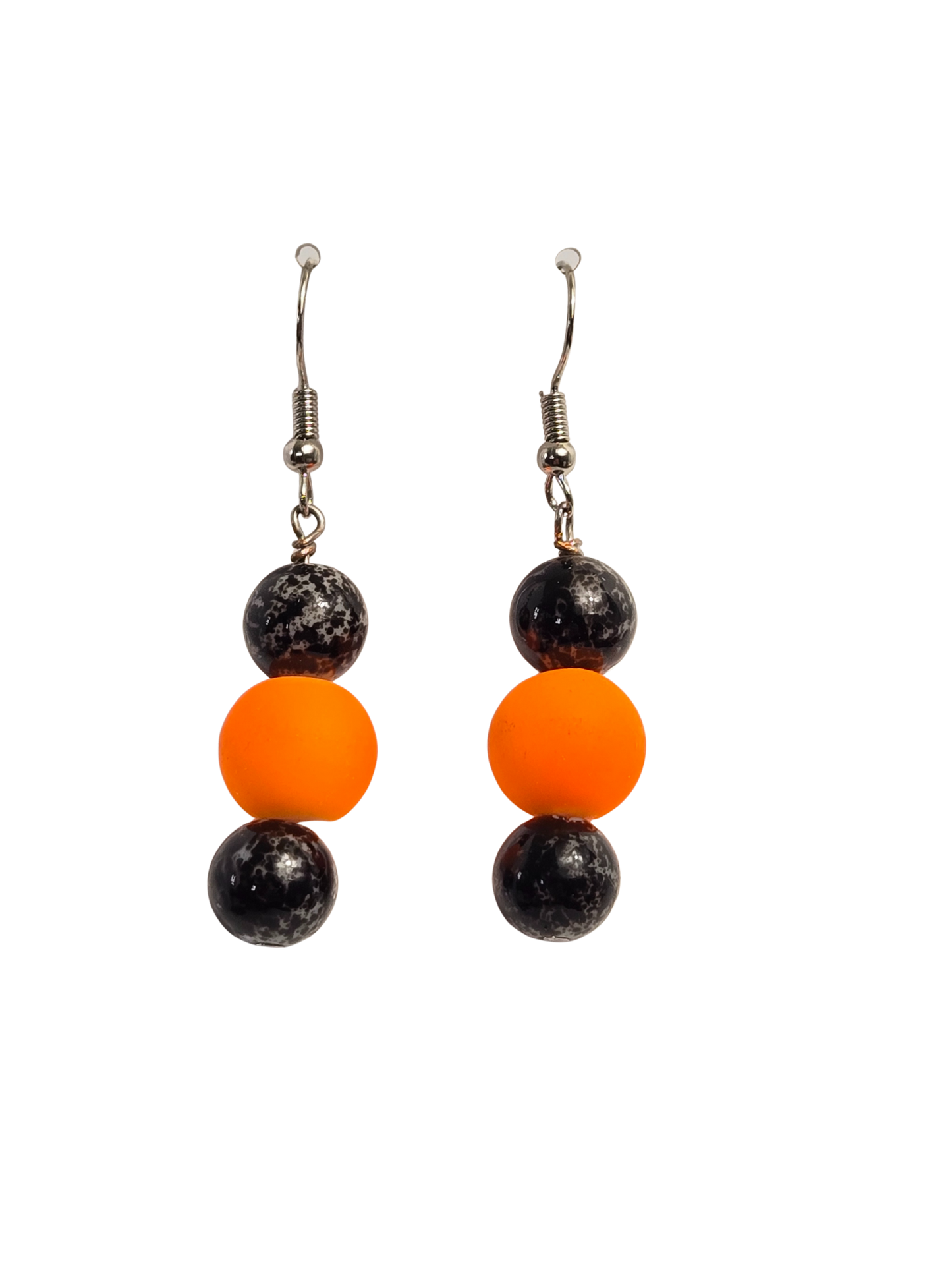 Orange & Black Dangle Earrings
