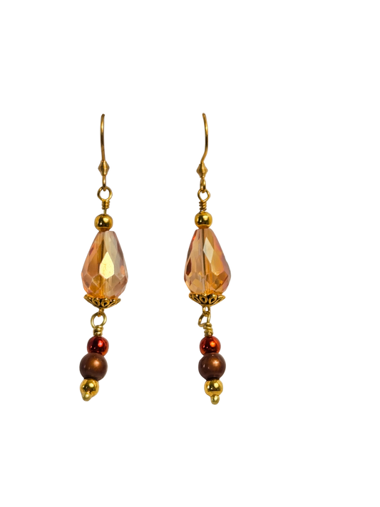 Amber Teardrop Earrings