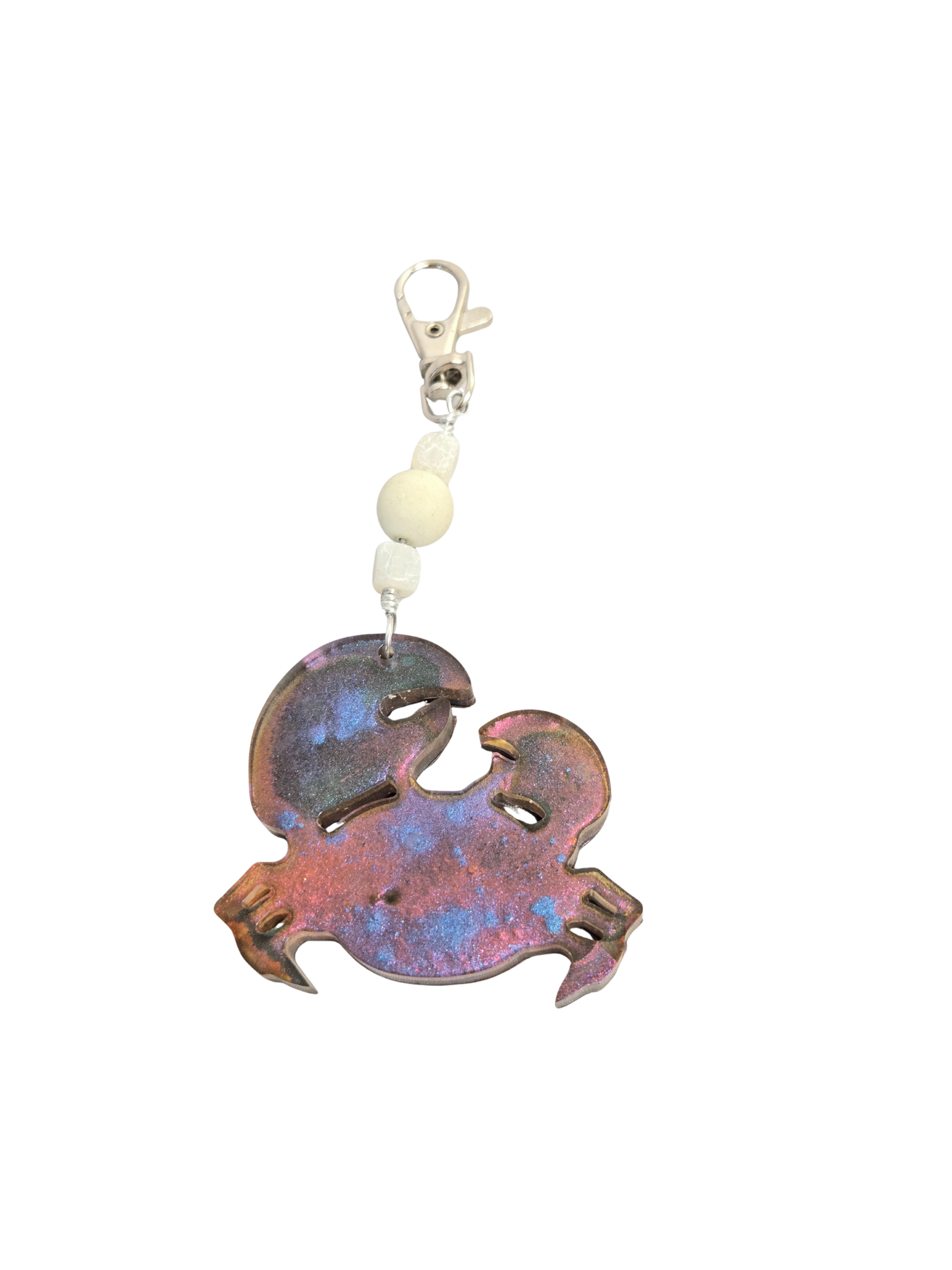 Zodiac Birthstone Purse Charm – Resin Sign & Birthstone Color Bead