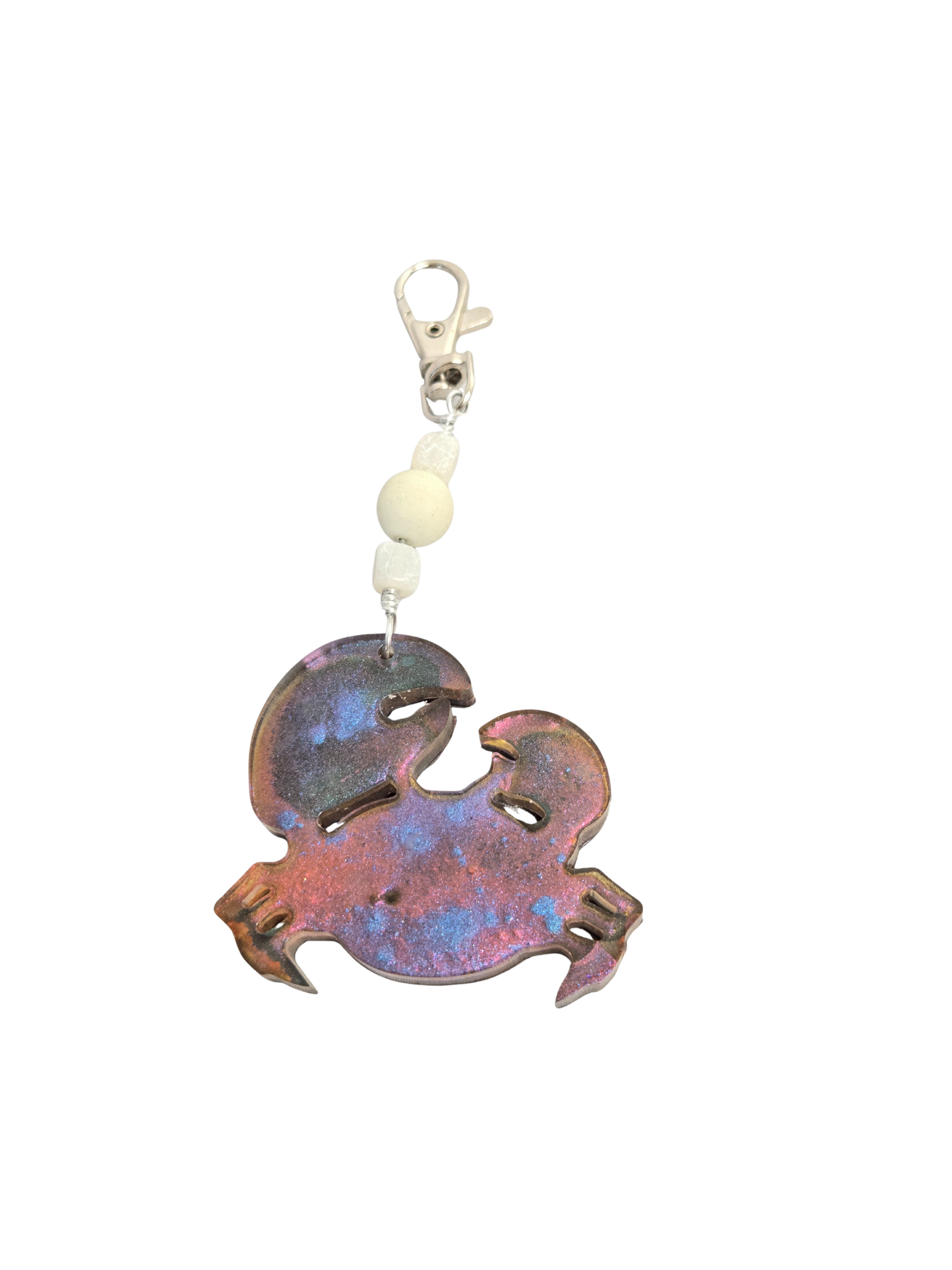 Zodiac Birthstone Purse Charm – Resin Sign & Birthstone Color Bead