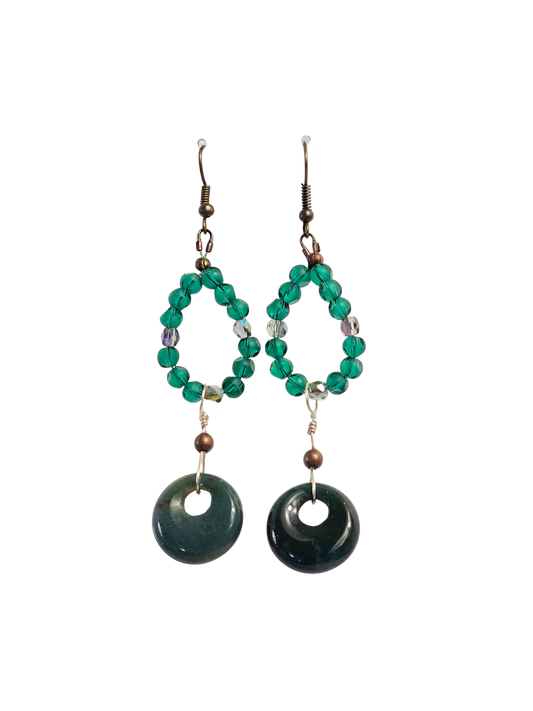 Donut Teardrop Bead Earrings