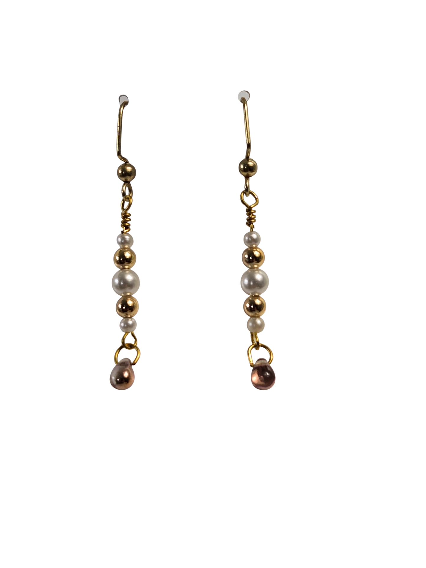Pearl & Gold Dainty Drop Earrings