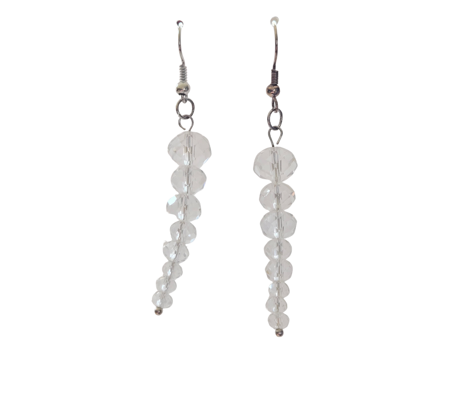 Crystal Glass Icicle Earrings