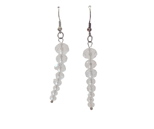 Crystal Glass Icicle Earrings