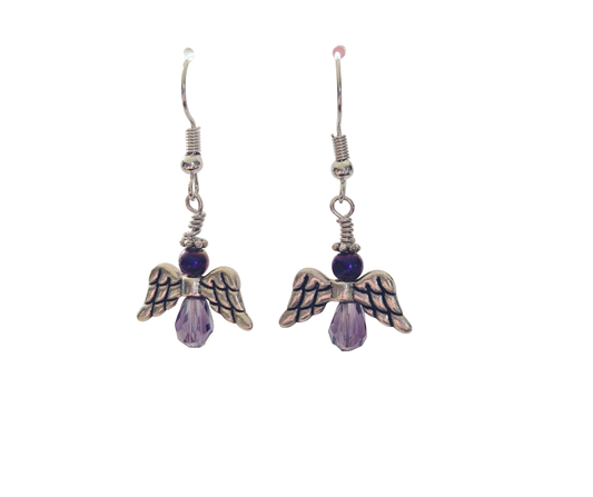 Purple Angel Earrings