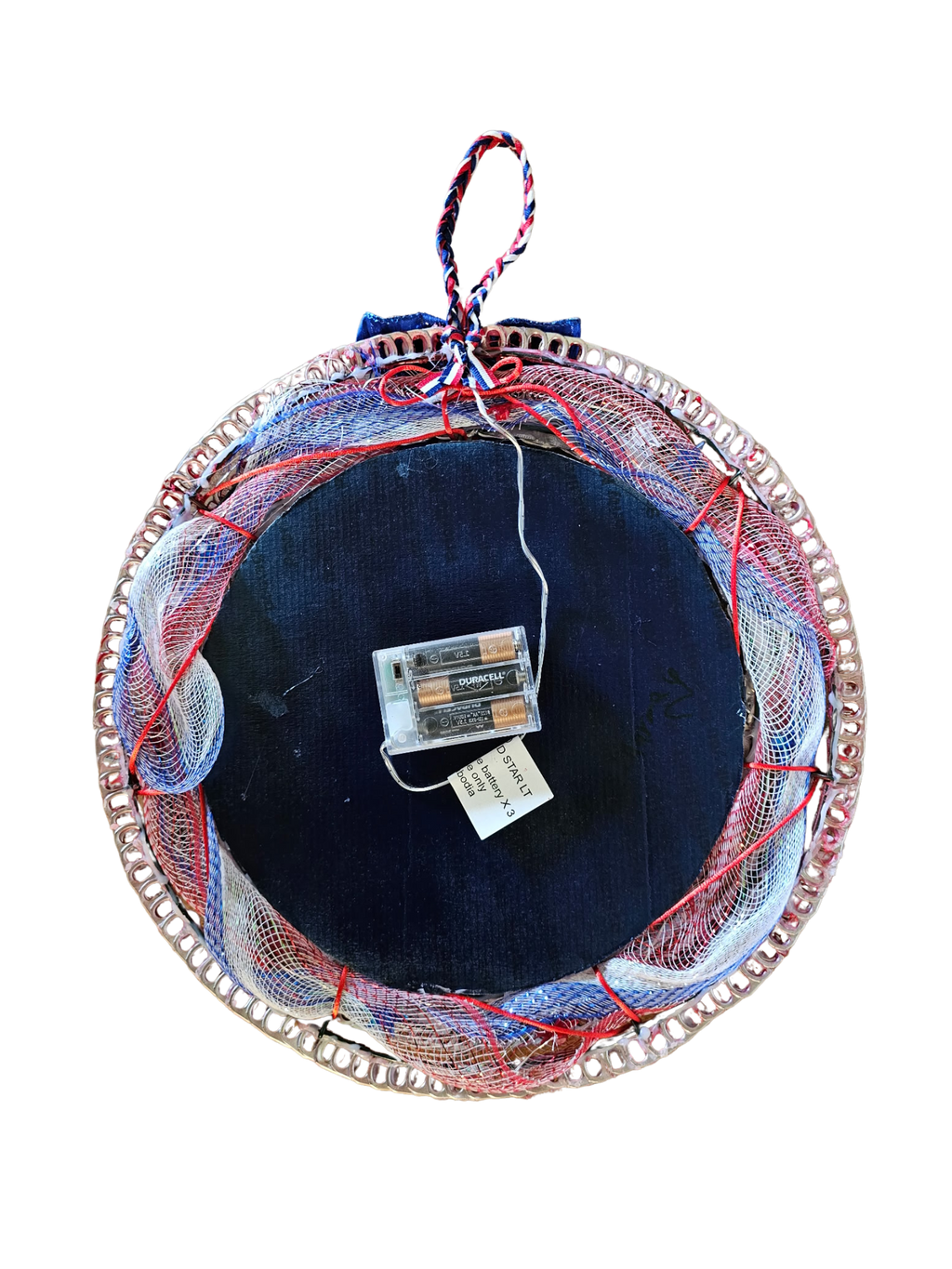 Handmade Patriotic Wreath with LED Lights – America the Beautiful