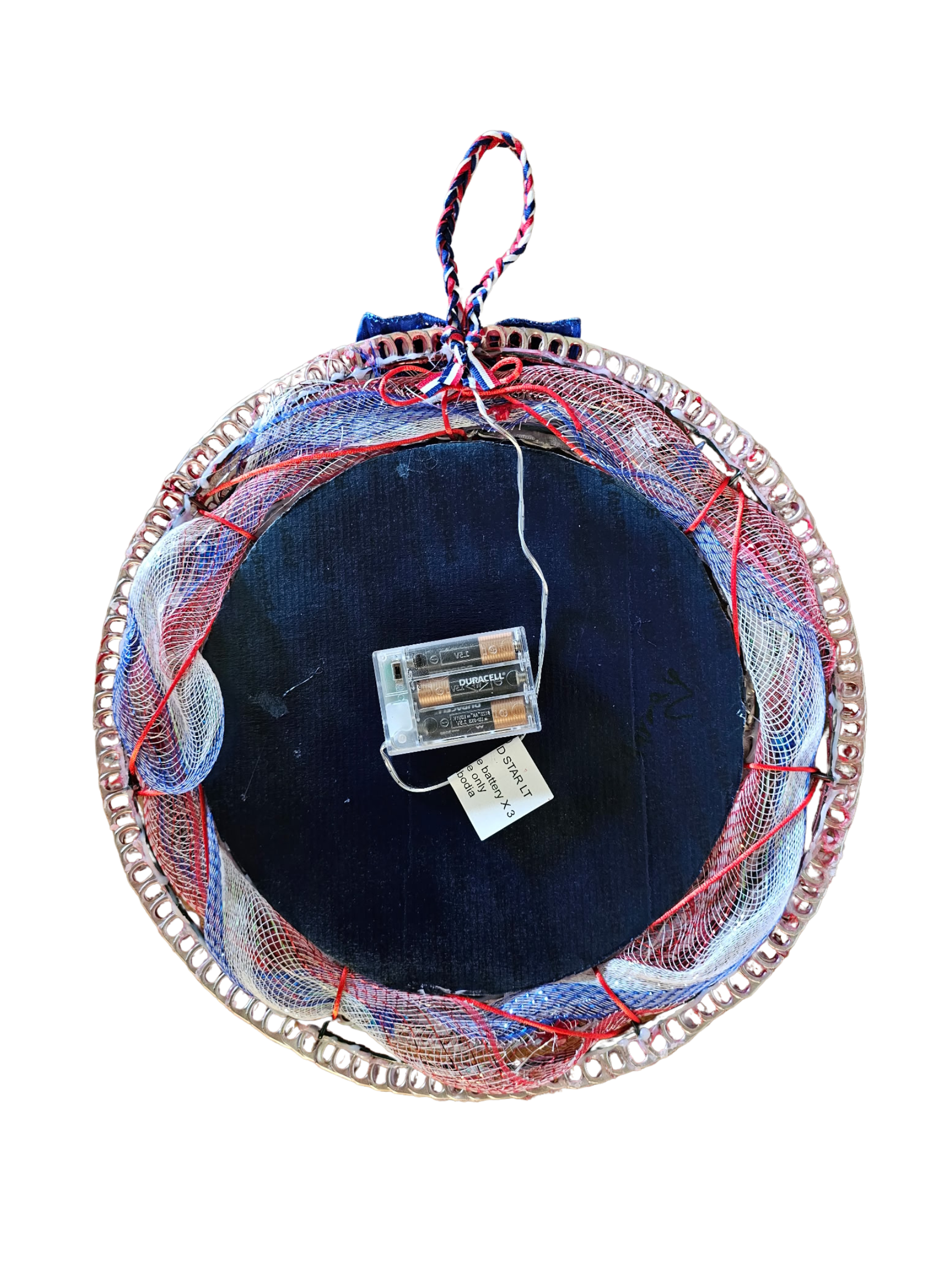 Handmade Patriotic Wreath with LED Lights – America the Beautiful