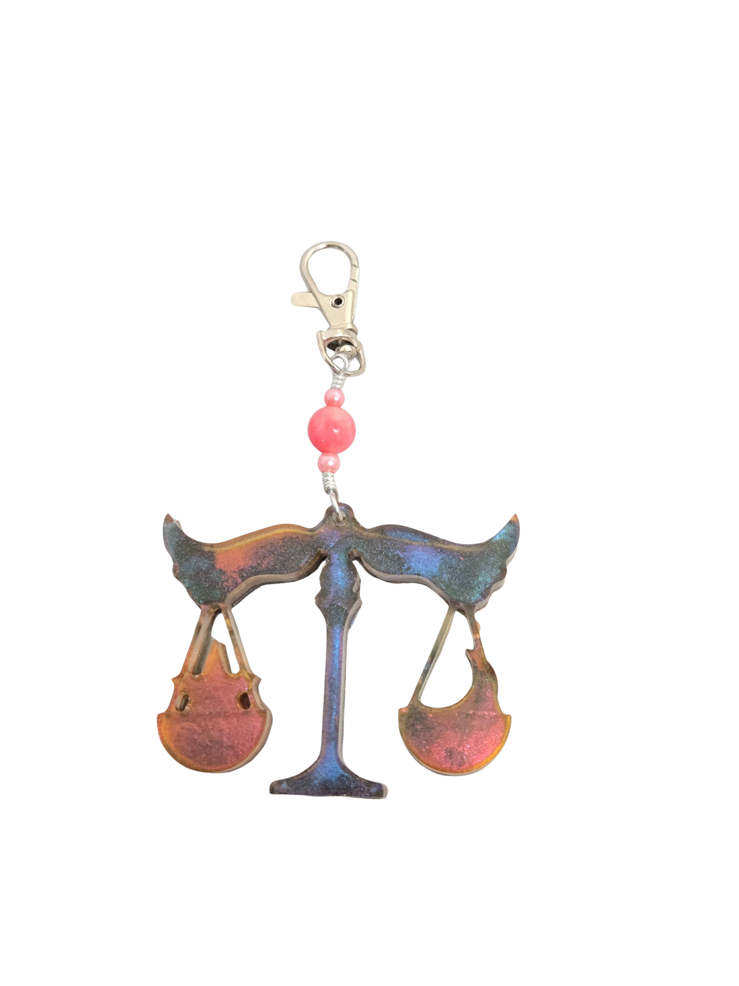 Zodiac Birthstone Purse Charm – Resin Sign & Birthstone Color Bead