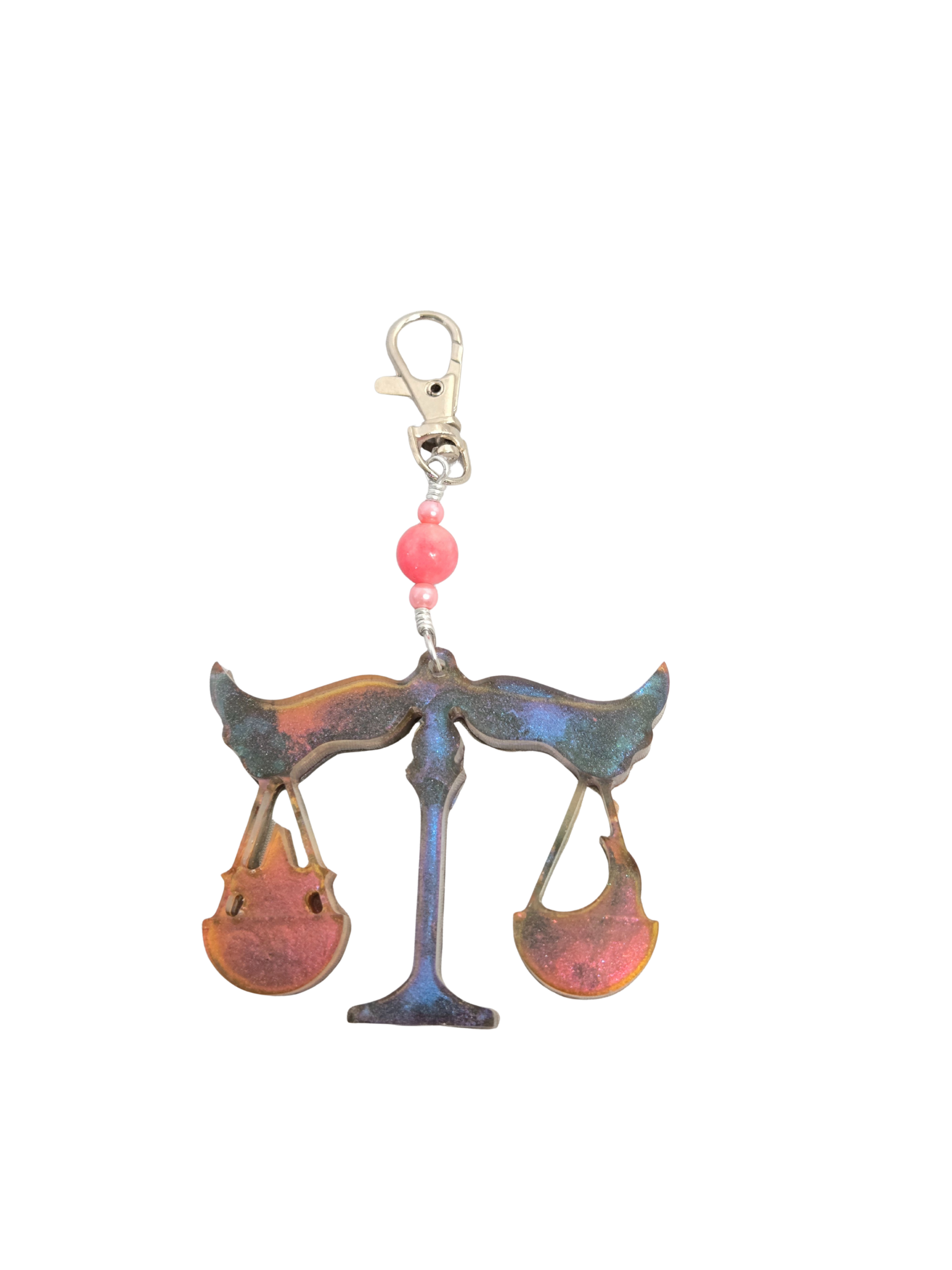 Zodiac Birthstone Purse Charm – Resin Sign & Birthstone Color Bead