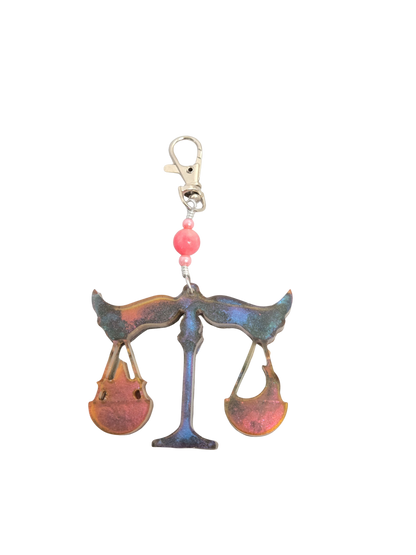 Zodiac Birthstone Purse Charm – Resin Sign & Birthstone Color Bead